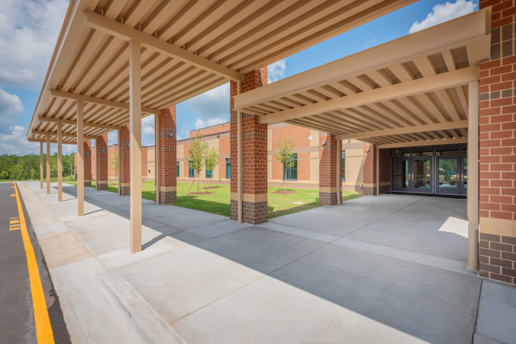 Covered Entrance from Bus Parking Lot